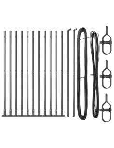 Palo della recinzione 13 pcs Grigio Acciaio