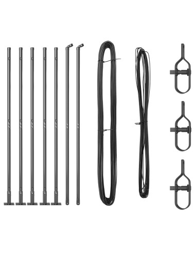 Palo della recinzione 7 pcs Grigio Acciaio
