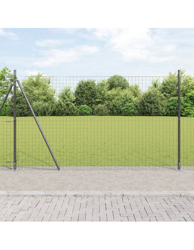 Palo della recinzione 13 pcs Grigio Acciaio