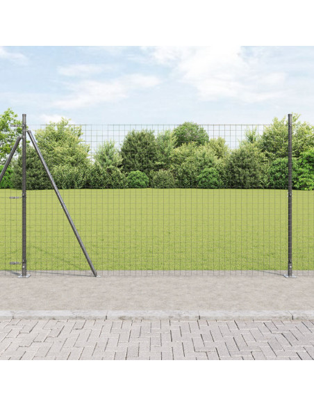 Palo per recinzione con base in cemento 7 pz Grigio