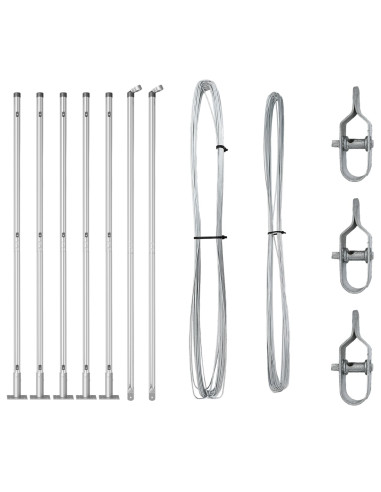 Palo della recinzione 7 pcs Argento Acciaio