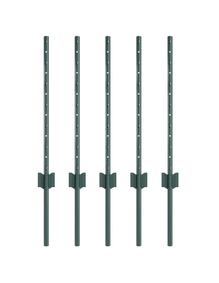 Pali di Recinzione  5 pcs U-Channel Verde 60 cm Acciaio