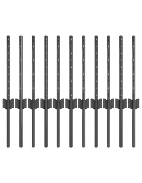 Pali di Recinzione  11 pcs U-Channel Grigio 40 cm Acciaio