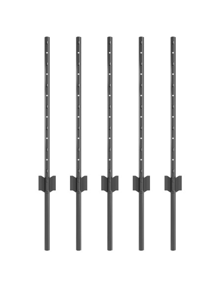 Pali per Recinzione 5 pcs U-Channel Grigio 60 cm Acciaio