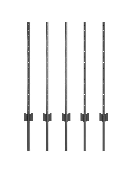 Pali per recinzione 5 pz a canale a U grigio 80 cm in acciaio