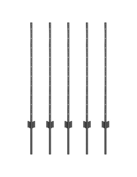 Pali di recinzione 10 pcs Canale a U Grigio 100 cm Acciaio