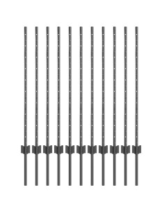 Palo della recinzione 11 pcs Grigio 100 cm Acciaio