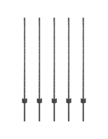 Pali di Recinzione  10 pcs U-Channel Grigio 120 cm Acciaio