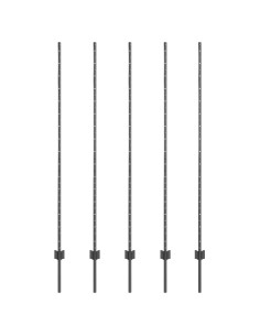 Palo della recinzione 5 pcs Grigio 150 cm Acciaio