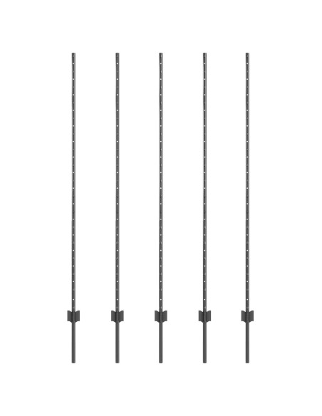 Pali per Recinzione 10 pcs U-Channel Grigio 150 cm Acciaio