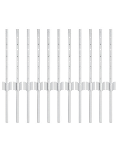 Palo della recinzione 11 pcs Argento 40 cm Acciaio
