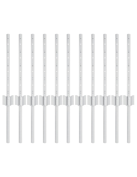 Palo della recinzione 11 pcs Argento 40 cm Acciaio