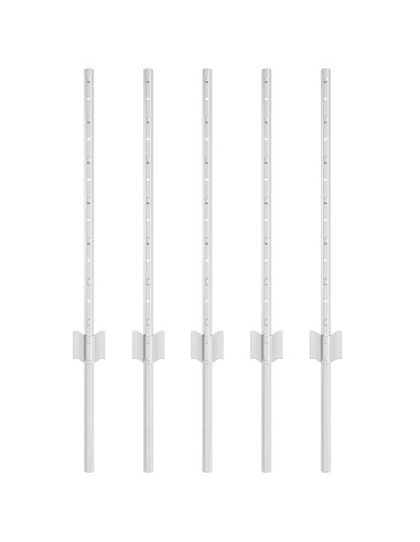 Palo della recinzione 5 pcs Argento 60 cm Acciaio