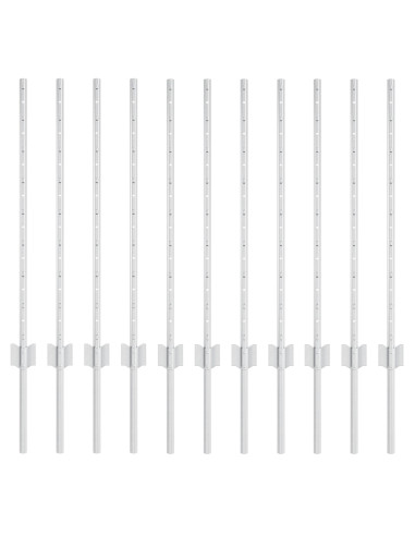 Palo della recinzione 11 pcs Argento 80 cm Acciaio
