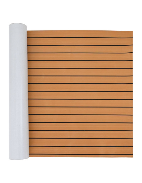 Pavimento per barche autoadesivo Marrone e Nero 240x90 cm Schiuma EVA