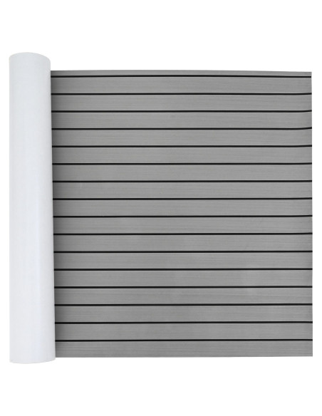 Pavimentazione barche  autoadesiva grigio chiaro e nero 240x90 cm EVA Foam