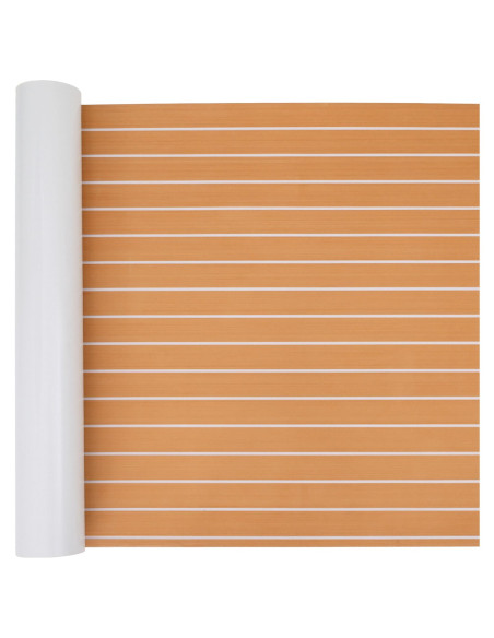Pavimento per Barche Autoadesivo Marrone e Bianco 240x90 cm Gomma EVA