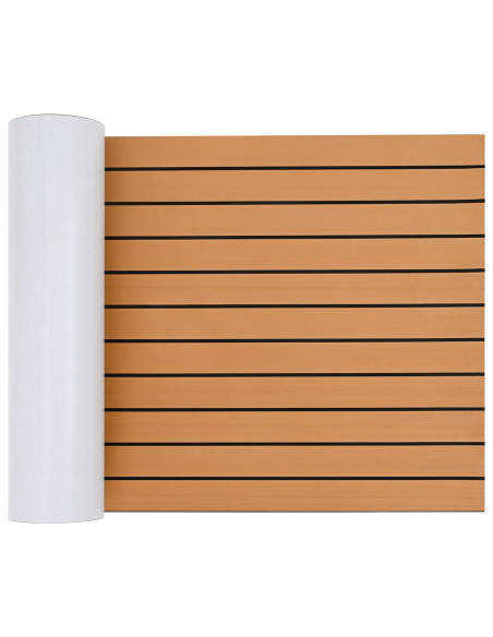 Pavimento per barche  autoadesivo marrone e nero 240x60 cm EVA Foam