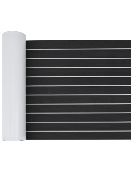 Pavimento per Barche Autoadesivo Grigio Scuro e Bianco 240x60 cm EVA Foam