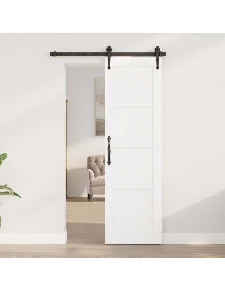 porta interna  'ORKDAL'bianca 61x198.5x4 cm in legno massello di pino