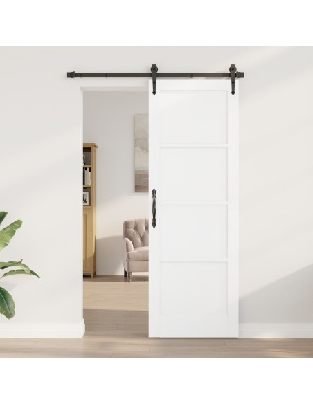 porta interna  "ORKDAL" Bianca 73.5x211x4 cm in legno massello di pino