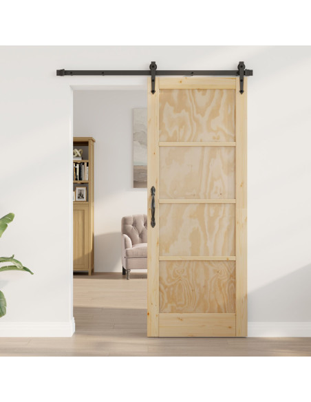 Porta Interna "ORKDAL" 78x202x4 cm in Legno Massello di Pino