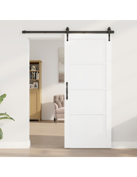porta interna  'ORKDAL'bianca 83x202x4 cm in legno massello di pino