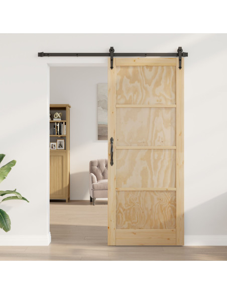 Porta Interna 'ORKDAL'86x211x4 cm in Legno Solido di Pino