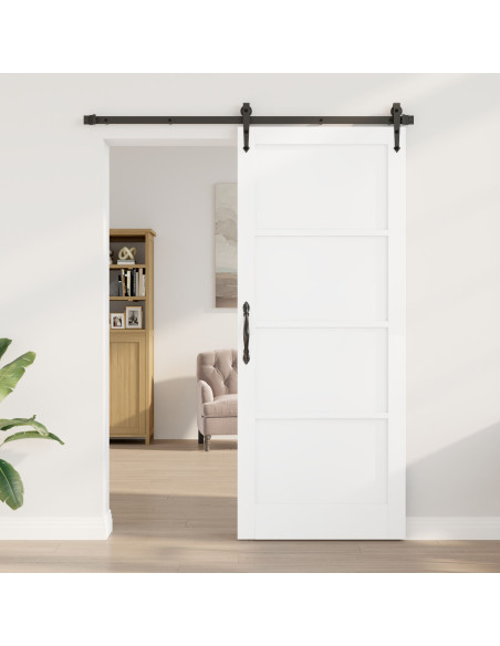 Porta Interna  'ORKDAL'Bianca 86x211x4 cm in Legno Massello di Pino