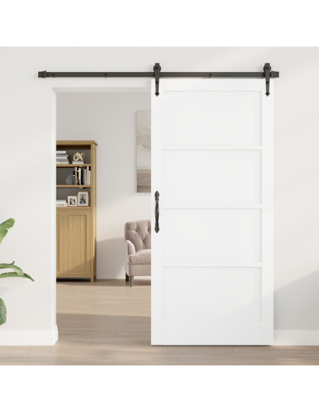 Porta interna  “ORKDAL” Bianca 93x202x4 cm in legno massello di pino