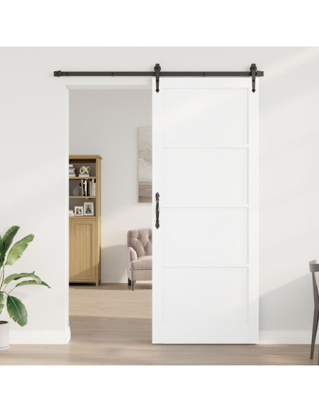 Porta Interna  'ORKDAL'Bianca 93x232x4 cm in Legno Massello di Pino