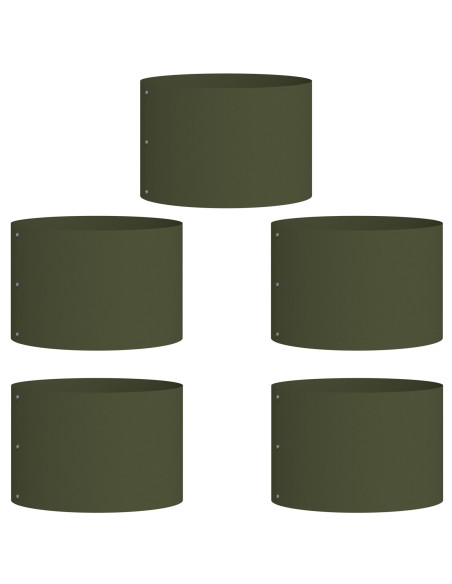 Fioriere Verde Oliva Set di 5 Verde oliva Plastica Media