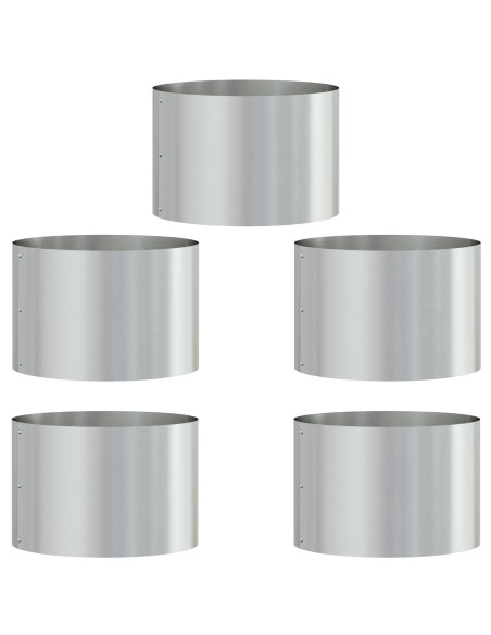 Set di Vasi in Metallo Grigio  Galvanizzato Metallo galvanizzato
