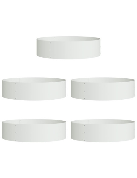 Set di Fioriere Bianche Bianco Metallo Grande Fioriera