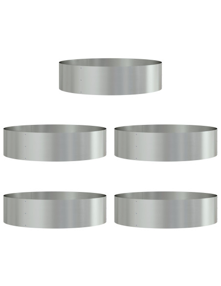 Set di Fioriere in Metallo Grande Galvanizzato Metallo Grande