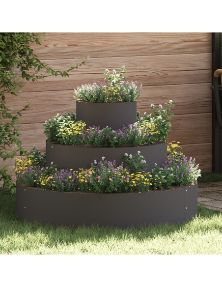 Vaso da giardino Nero 90 x 90 x 20 cm Acciaio laminato a freddo