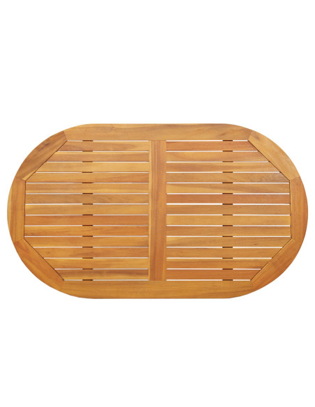 Piano Tavolo  120x70x2,2 cm Ovale in Legno Massello di Teak