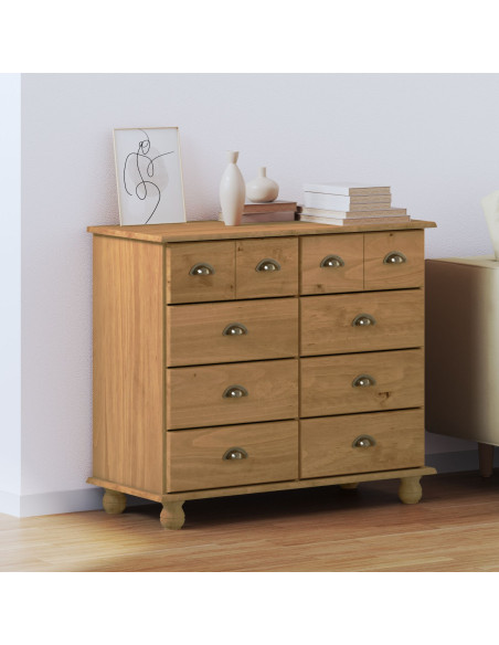 Cassettiera 'ASKIM'Marrone miele 91x40x79 cm Legno massello di pino