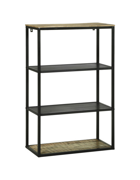 Scaffale  70x35x110 cm in legno massello di mango grezzo