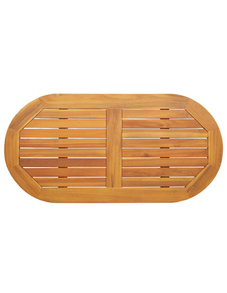 Piano Tavolo  100x50x2.2 cm Ovale in Legno Massello di Acacia