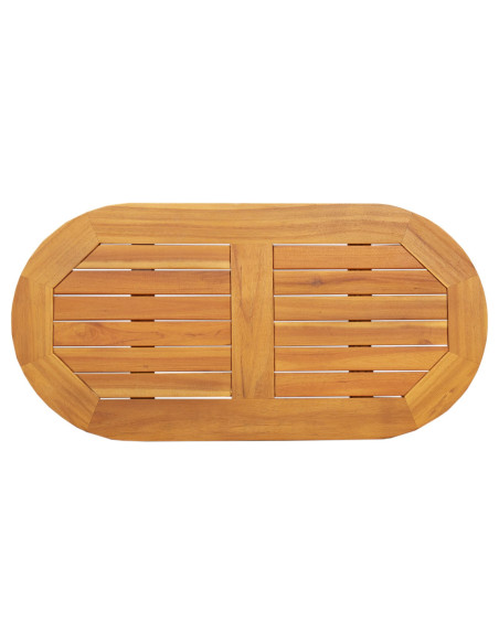 Tavolo  Ovale in Legno Massello di Acacia 80x40x2 cm