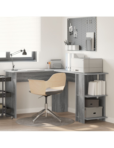 Scrivania ad angolo Grigio Sonoma 140 x 113,5 x 75 cm