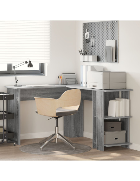 Scrivania Angolare Grigia Grigio Sonoma MDF Standard