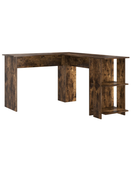Scrivania Angolare Marrone Rovere Affumicato Legno Ingegnerizzato