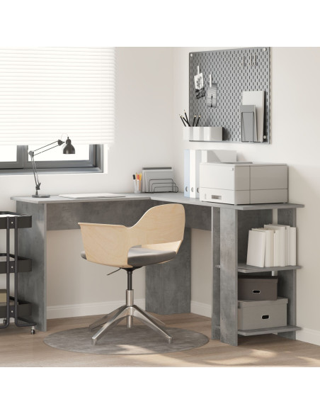 Scrivania ad angolo Grigio cemento 140 x 113,5 x 75 cm
