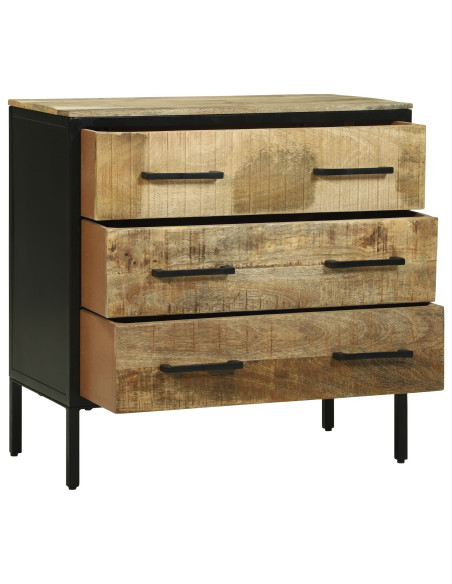 Credenza  70x35x70 cm Legno Massello Grezzo di Mango