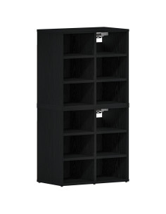 Mobile per scarpe 2 pcs Rovere Nero 52 x 30 x 50,5 cm