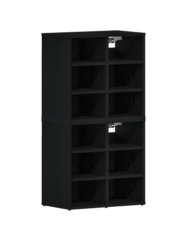 Mobile per scarpe 2 pcs Rovere Nero 52 x 30 x 50,5 cm