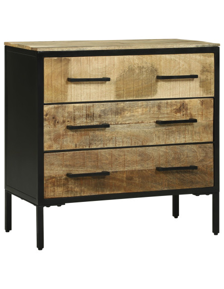 Credenza  70x35x70 cm Legno Massello Grezzo di Mango