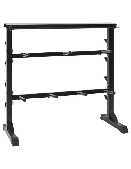 Porta Manubri  con 7 Supporti e 8 Ganci 300 kg Acciaio